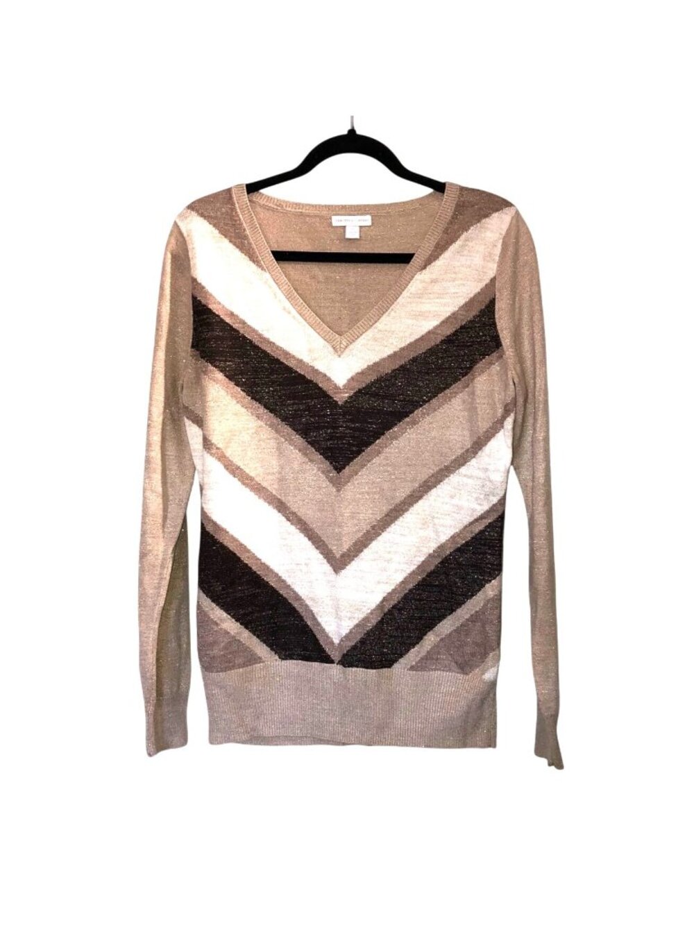 NEW YORK & CO.-. WOMENS LONG SLEEVE V-NECK PULLOVER SWEATER SIZE MEDIUM
